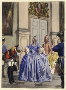 Kuvitus Casanovan muistelmiin (värilitografia) tekijältä Jules Marie Auguste Leroux