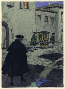 Kuvitus Casanovan muistelmiin (värilitografia) tekijältä Jules Marie Auguste Leroux