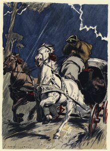 Kuvitus Casanovan muistelmiin (värilitografia) tekijältä Jules Marie Auguste Leroux