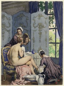 Kuvitus Casanovan muistelmiin (värilitografia) tekijältä Jules Marie Auguste Leroux