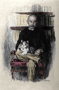 Kirjailija ja kirjallisuuskriitikko Joris Karl Huysmansin (1848-1907) muotokuva. Auguste Leroux