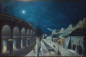 Point-du-Jourin viadukti ja bastioni 35, maaliskuu 1870. tekijältä Jules Mary