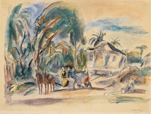 Maisema, talot ja puut tekijältä Jules Pascin