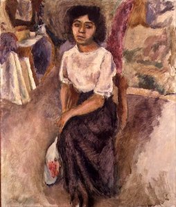 Istuva nainen, n. 1915 (öljy kankaalle) tekijältä Jules Pascin