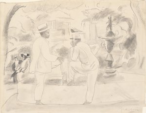 Kaksi miestä puistossa tekijältä Jules Pascin