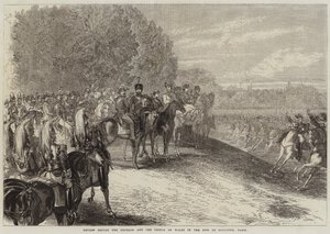 Katsaus Walesin keisarin ja prinssin edessä Bois de Boulognessa, Pariisissa