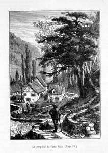 Ystävä Fritzin omaisuus - teoksessa "The Friend Fritz", kirjoittanut Erckmann-Chatrian, ill. Kirjailija: Théophile Schuler