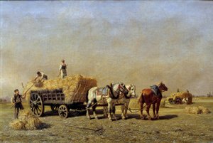 Viikatemiesten yksityiskohta Jules Veyrassatin (1828-1893) maalauksesta 1800-luvun Reimsin taidemuseo