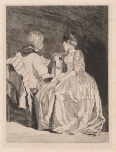La Lecture (The Reading) tekijältä Jules de Goncourt, after Jean Honoré Fragonard