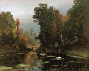 Upeakasvanut lampi Gatchina-puisto, 1878