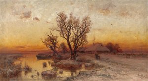 Auringonlasku ukrainalaisen Hamletin yllä, 1915