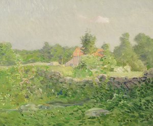 Maisema ja maatila, n. 1895 (öljy kankaalle) tekijältä Julian Alden Weir
