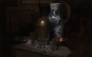 Asetelma studiossa tekijältä Julian Alden Weir