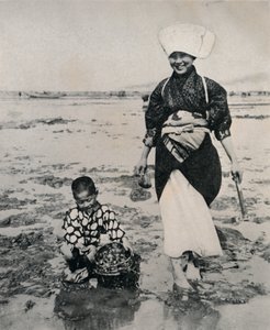 Simpukoiden kaivaminen laskuveden aikaan Tokionlahdella, 1900, 1921