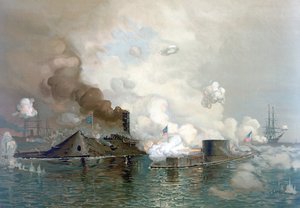 The Monitor and Merrimac, 9. maaliskuuta 1862, pub.1886