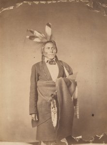 Hin-han-du-ta, Punainen pöllö, Mde-wa-kan-ton-siouxien päällikkö, 1858 (kuva) tekijältä Julian Vannerson