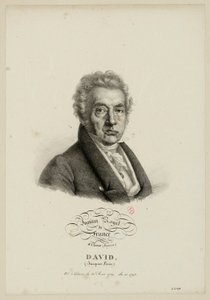 Ranskan kuninkaallinen instituutti, 4. luokka (maalaustaide). David (Jacques-Louis), syntynyt Pariisissa 30. elokuuta 1749, valittu vuonna 1796. tekijältä Julien Leopold Boilly