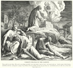 Kristuksen rukous puutarhassa (kaiverrus) tekijältä Julius (after) Schnorr von Carolsfeld