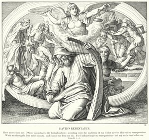 Davidin parannus (kaiverrus) tekijältä Julius (after) Schnorr von Carolsfeld