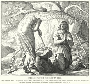 Tuli kuluttaa Gideonin lahjaa (kaiverrus) tekijältä Julius (after) Schnorr von Carolsfeld