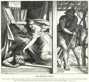 Jael Killeth Sisera (kaiverrus) tekijältä Julius (after) Schnorr von Carolsfeld