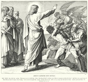 Jeesus ajaa ulos paholaisia (kaiverrus)