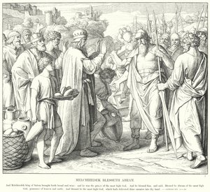 Melkisedek Blesseth Abram (kaiverrus) tekijältä Julius (after) Schnorr von Carolsfeld