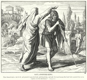 Saul voideltu kuningas (kaiverrus) tekijältä Julius (after) Schnorr von Carolsfeld