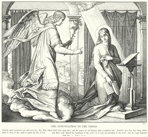 Ilmoitus Neitsyelle (kaiverrus) tekijältä Julius (after) Schnorr von Carolsfeld