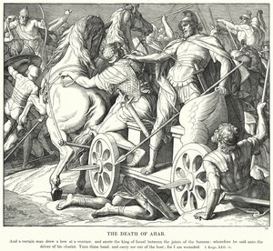 Ahabin kuolema (kaiverrus) tekijältä Julius (after) Schnorr von Carolsfeld
