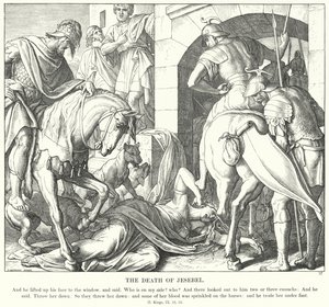 Jesebelin kuolema (kaiverrus) tekijältä Julius (after) Schnorr von Carolsfeld