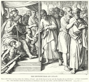 Kanaanin leviäminen (kaiverrus) tekijältä Julius (after) Schnorr von Carolsfeld