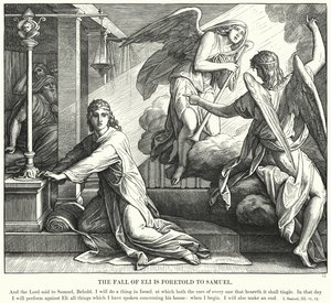Eelin lankeemus on ennustettu Samuelille (kaiverrus) tekijältä Julius (after) Schnorr von Carolsfeld