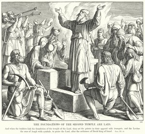 Toisen temppelin perustukset lasketaan (kaiverrus) tekijältä Julius (after) Schnorr von Carolsfeld