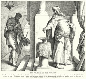 Fariseus ja publikaani (kaiverrus) tekijältä Julius (after) Schnorr von Carolsfeld