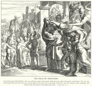 Jerusalemin piiritys (kaiverrus) tekijältä Julius (after) Schnorr von Carolsfeld