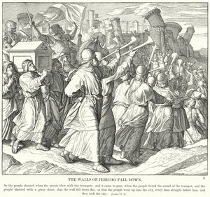 Jerikon muurit putoavat (kaiverrus) tekijältä Julius (after) Schnorr von Carolsfeld