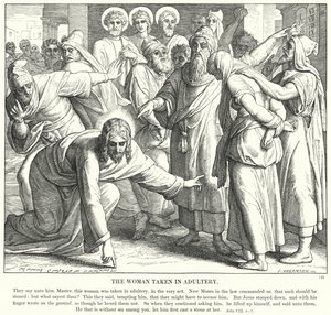 Aviorikoksesta otettu nainen (kaiverrus) tekijältä Julius (after) Schnorr von Carolsfeld