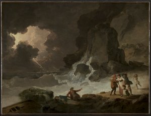 Myrsky Isle of Wightin takana, n. 179. tekijältä Julius Caesar Ibbetson