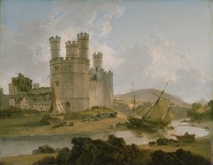 Caernarvonin linna tekijältä Julius Caesar Ibbetson