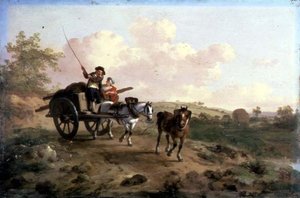Going to Market (öljy paneelissa) (katso pari numerosta 106158) tekijältä Julius Caesar Ibbetson