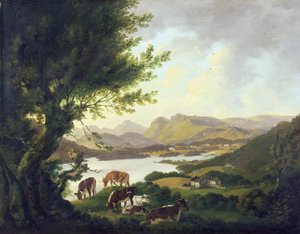 Lake Windemere (öljy kankaalle) tekijältä Julius Caesar Ibbetson