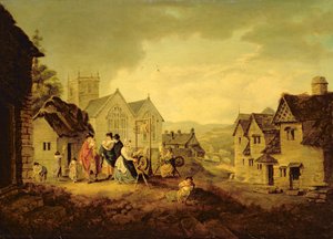 Llangollen (öljy kankaalle) tekijältä Julius Caesar Ibbetson