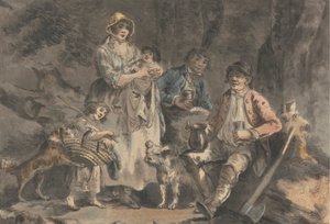 Puunhakkaaja ja hänen perheensä tekijältä Julius Caesar Ibbetson