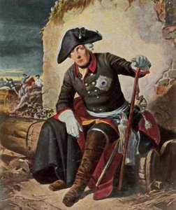 Fredrik Suuri Kolinin taistelun jälkeen tekijältä Julius Friedrich Anton (after) Schrader