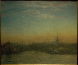 Ansicht des Hafens nach Sonnenuntergang. Kööpenhamina