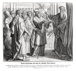 Aaronin pappeus on vahvistettu, Numbers tekijältä Julius Schnorr von Carolsfeld