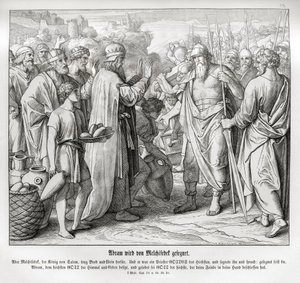 Melkisedek siunaa Abrahamia, Genesis tekijältä Julius Schnorr von Carolsfeld