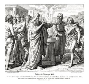 David on voitettu Israelin kuninkaaksi tekijältä Julius Schnorr von Carolsfeld