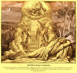 Jaakob haaveilee tikkaat taivaaseen, Genesis tekijältä Julius Schnorr von Carolsfeld
